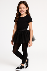 Kids' Black Footless Tights - Versatile Costume Accessory