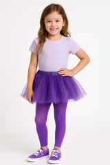 Kids' Purple Footless Tights - Cheerful Costume & Team Spirit Accessory
