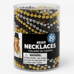 Team Spirit Bead Necklaces - Assorted Colors, 30" Length, Pack of 50