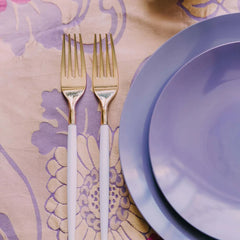 Trendables Forks White/Gold | 20 Count