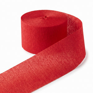 Vibrant Red Crepe Streamer Roll - 81 Feet