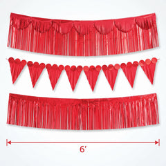 Red Metallic Fringe Banner Kit for Parties