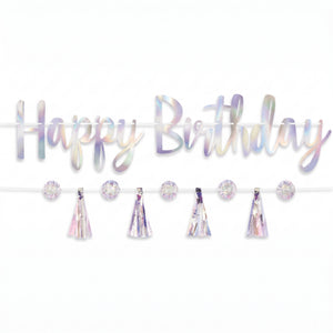 Luminous Iridescent "Happy Birthday" Banner Kit for Kids