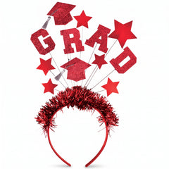 Sparkling Red Graduation Headband with Stars