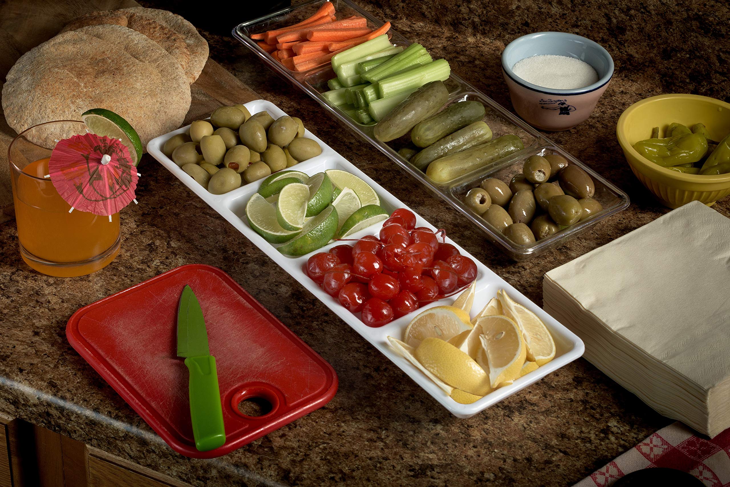 4 Compartment Tray | White