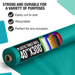 40 In. x 300 Ft. Premium Teal Table Roll | Case of 4