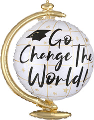 Premium Metallic "Change The World" Graduation Balloon Bouquet