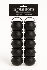 Black Halloween Candy Cauldrons - 12 Pack