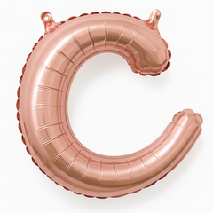 Rose Gold Foil Script Letter 'C' Balloon - 8-Inch Air-Filled Decoration