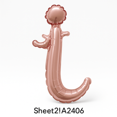 Rose Gold Cursive Letter "I" Foil Balloon - 8-Inch Air-Filled