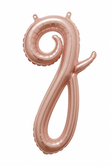 Rose Gold Cursive Letter 'Q' Balloon - 8-Inch Air-Filled Decor