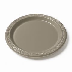 Elegant Silver 7" Plastic Dessert Plates, 20-Pack