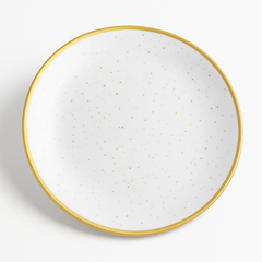 Elegant Gold-Trimmed Melamine Plate - 8.35"