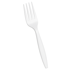 White Plastic Forks - 16ct