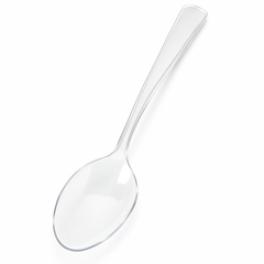 Clear 9.75" Plastic Serving Spoons for Catering