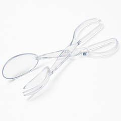 Clear Scissor Tongs - 12" Plastic Serveware