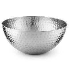 Elegant 10.75" Hammered Stainless Steel Serving Bowl