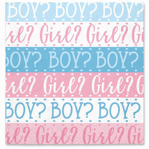 "Pink or Blue?" Baby Shower Beverage Napkins - 5 In. X 5 In.