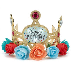 Light-Up Floral "Happy Birthday" Tiara for Kids