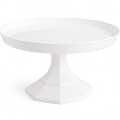Elegant Large White Plastic Cake Stand - 13-inch Dessert Display