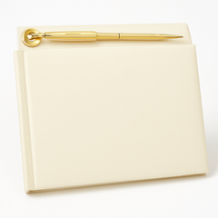 Elegant Ivory Pearl Wedding Guest Book with Pen