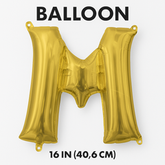 Gold Metallic Letter "M" Foil Balloon