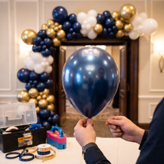 Elegant Satin Luxe Navy Latex Balloons - 11 Inch, 6 Pack