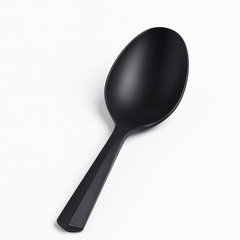 Classic Black Plastic Spoons - Economy Pack