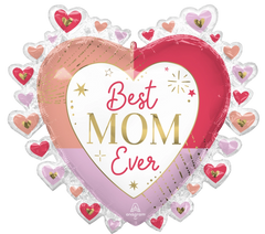 Colorful "Best Mom Ever" Metallic Balloon