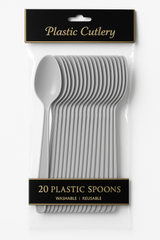 Silver Economy Plastic Spoons - Pack of 20