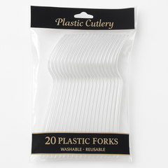 Clear Plastic Forks - Pack of 20 - 7.5 in.