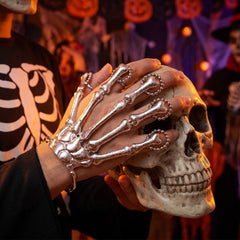 Black & Bone Skeleton Bracelet - Halloween Costume Accessory