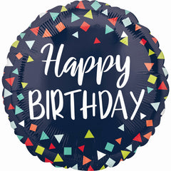 Colorful Confetti Happy Birthday Mylar Balloon - 18 Inch