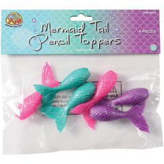 Mermaid Tail Pencil Toppers/6 Per Pkg - 6 Count