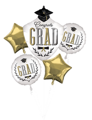 Satin Caps Off Graduation Foil Balloon Bouquet