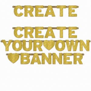 Customizable Gold Glitter Letter Banner Kit for Weddings & Celebrations