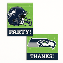 Seattle Seahawks Party Invitation & Thank You Card Set