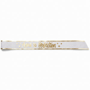 Golden Age "Aged to Perfection" Glitter Birthday Sash