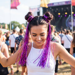 Vibrant Purple Tinsel Hair Extensions