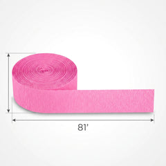 Bright Pink Crepe Streamer Roll - 81 Feet