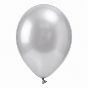 Pearl Black Silver Latex Balloon - 12in Bulk