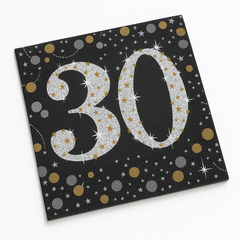 Sparkling Celebration 30th Birthday Beverage Napkins