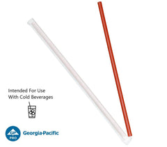 10.25" Giant Red Wrapped Straw 300 Ct.