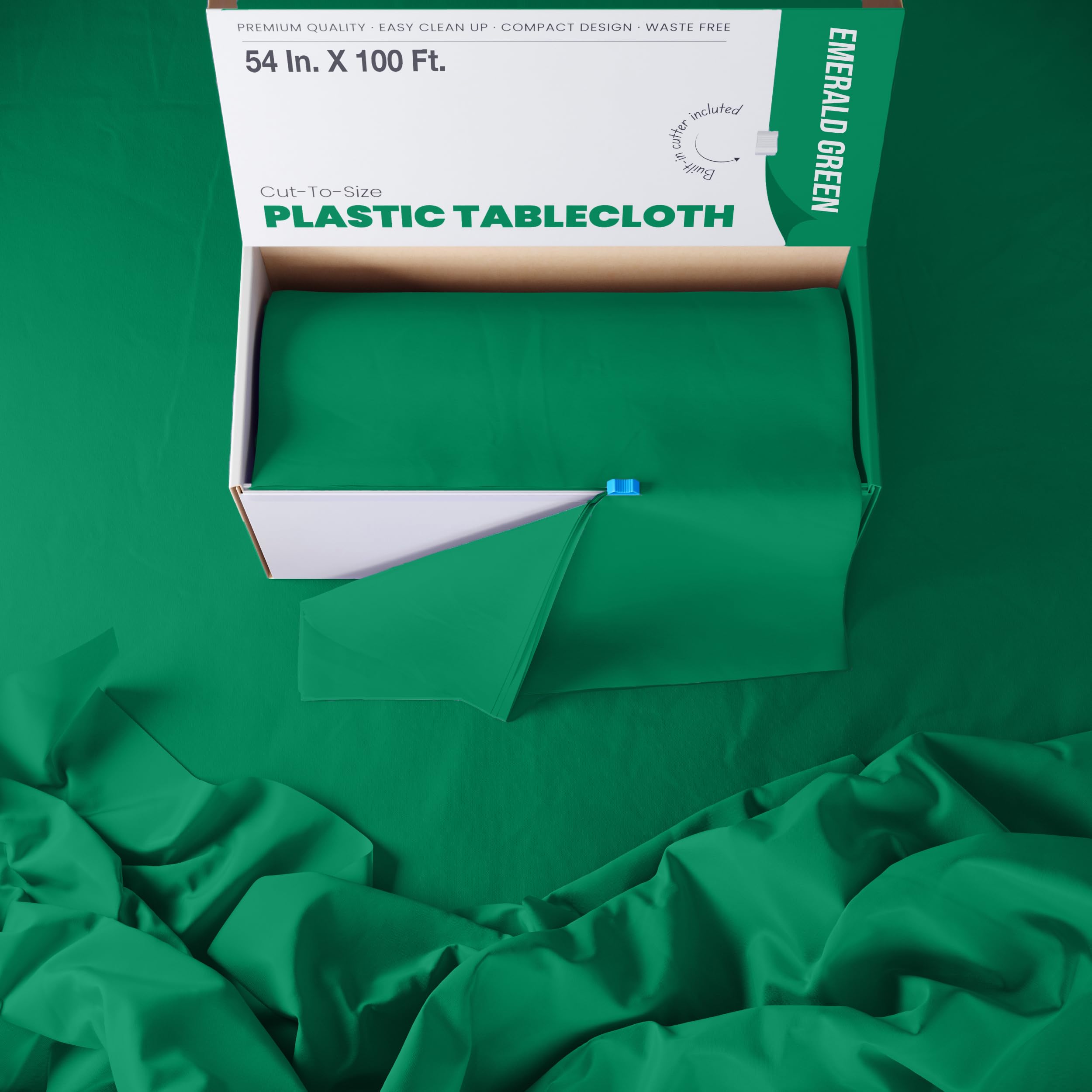 54 In. x 100 Ft. Cut To Size Table Roll | Emerald Green