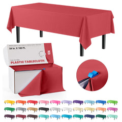 54 In. x 100 Ft. Cut To Size Table Roll | Red | Case of 6