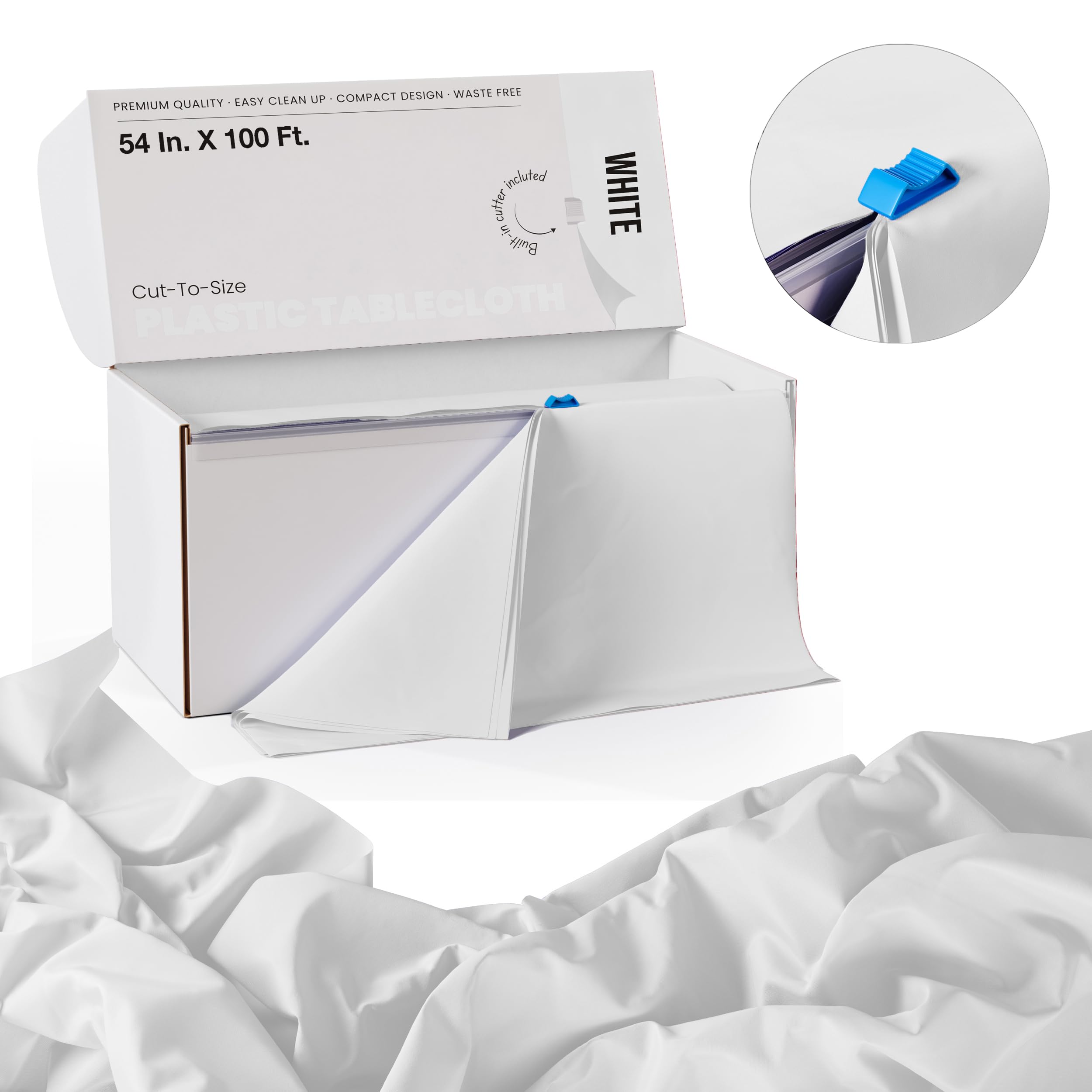 54 In. x 100 Ft. Cut To Size Table Roll | White