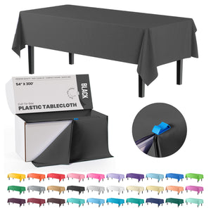 54 In. x 300 Ft. Cut To Size Table Roll | Black | Case of 4