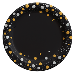 7" Prismatic Celebration Plates - Sparkling Dots Design