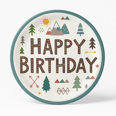 Wilderness Adventure 7" Round Birthday Paper Plates - 8 Pack