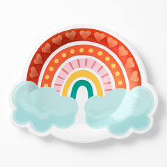 Retro Rainbow Shaped Paper Dessert Plates - 7" - Pack of 8